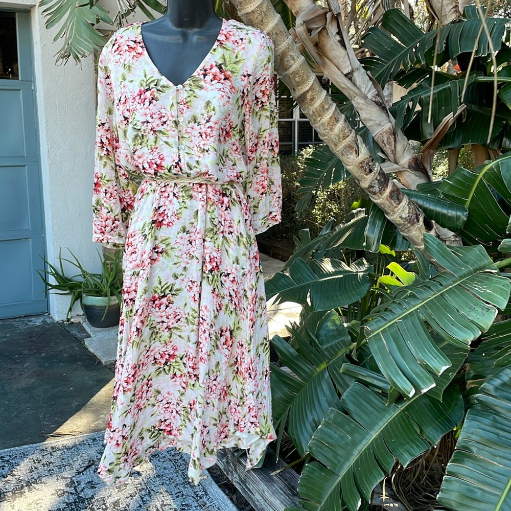 J Jill floral asymmetric dress
